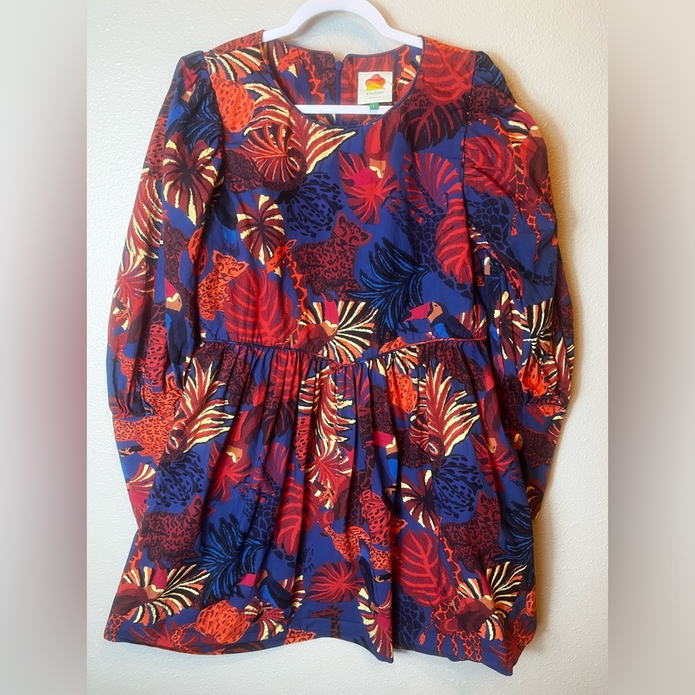 Farm Rio Animals Tapestry Mini Dress Size L - Picture 4 of 7